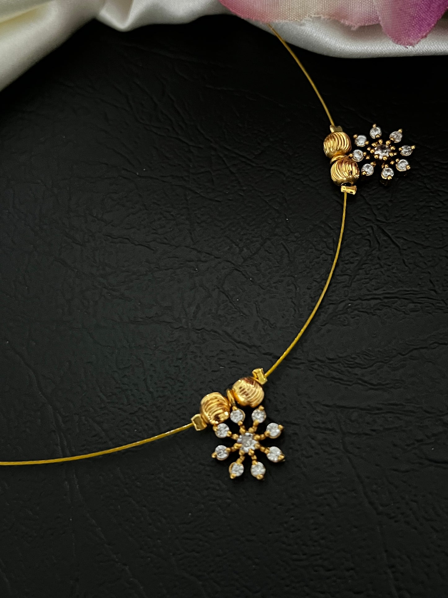 Elysia Whisper – Floral CZ Floating Necklace