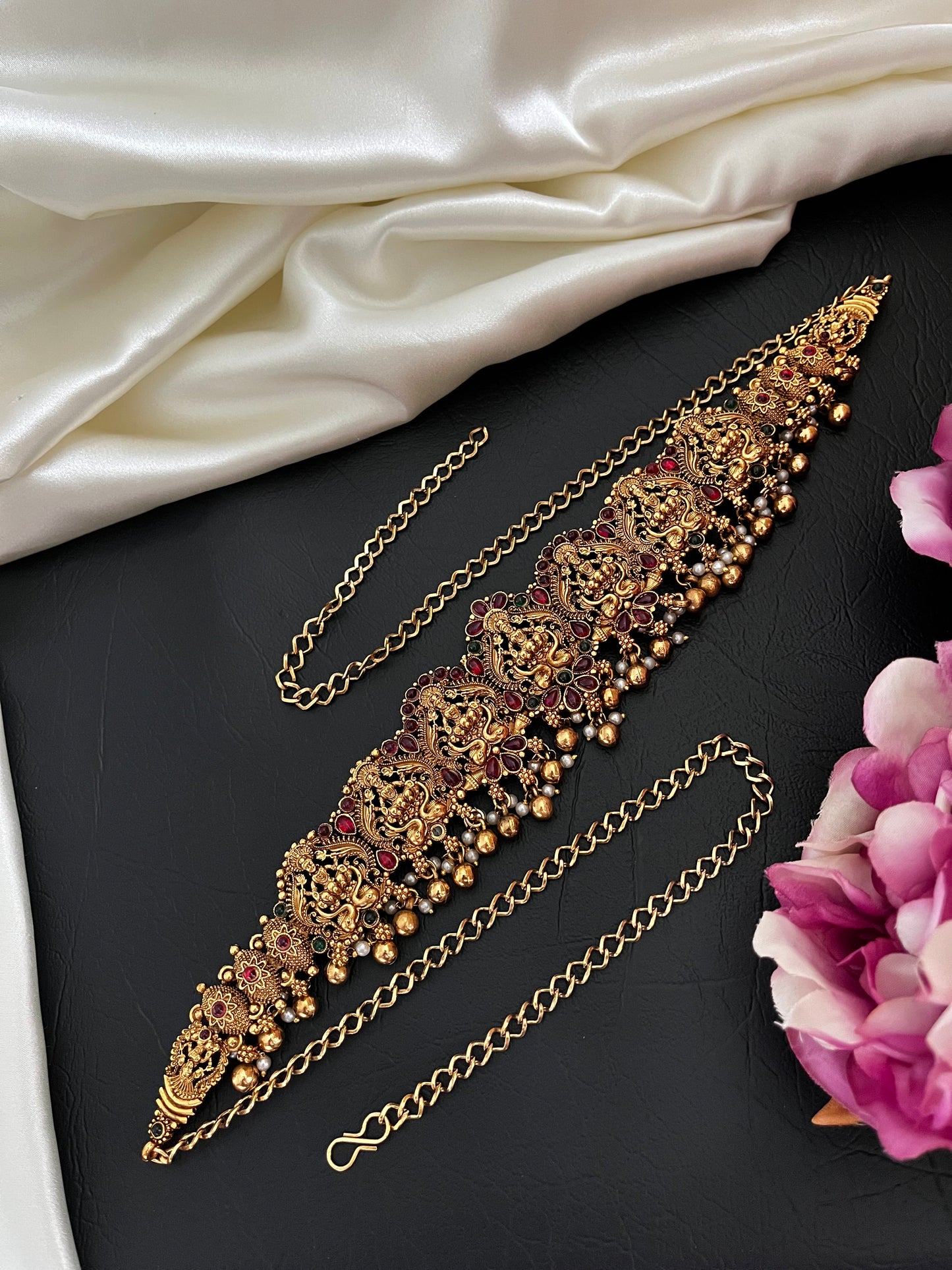 Padma Lakshmi - Temple design Hip Chain