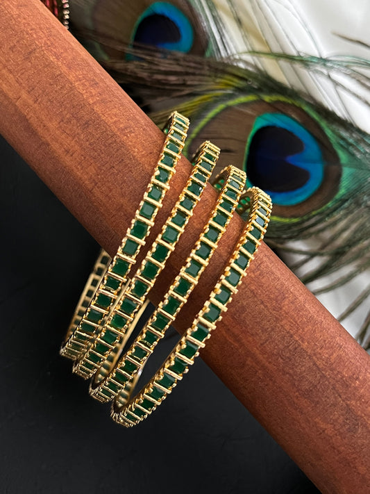 Aira - CZ Line Bangles (Pair)