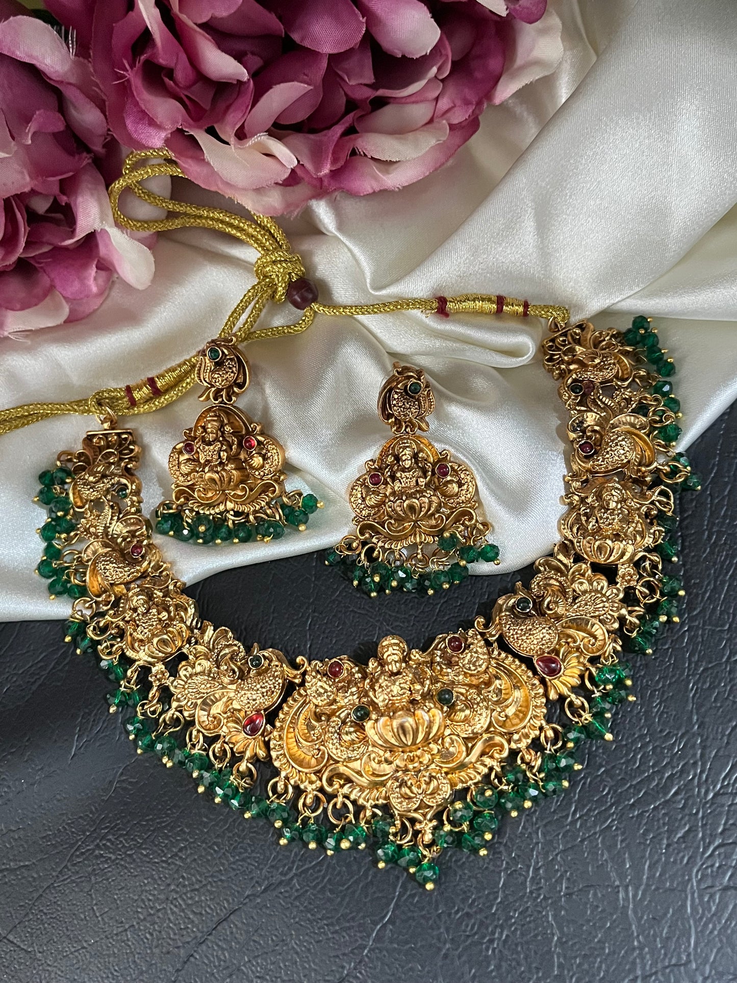 Mridulika - Temple Peacock Heritage Necklace Set