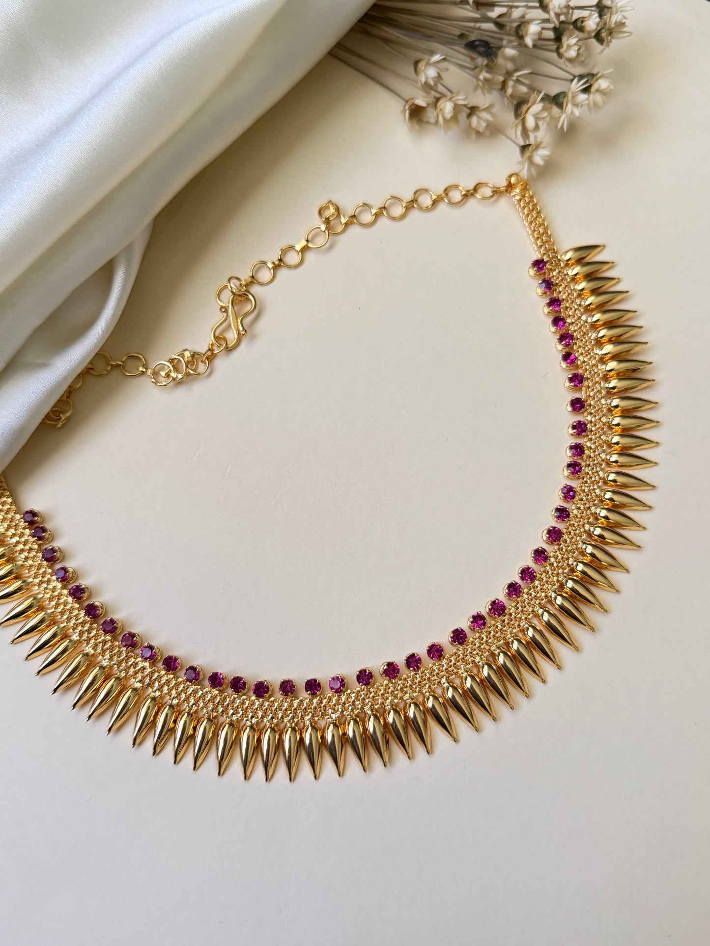 Mullamottu Mala V1 – Gold-Plated Kerala Jasmine Bud Necklace