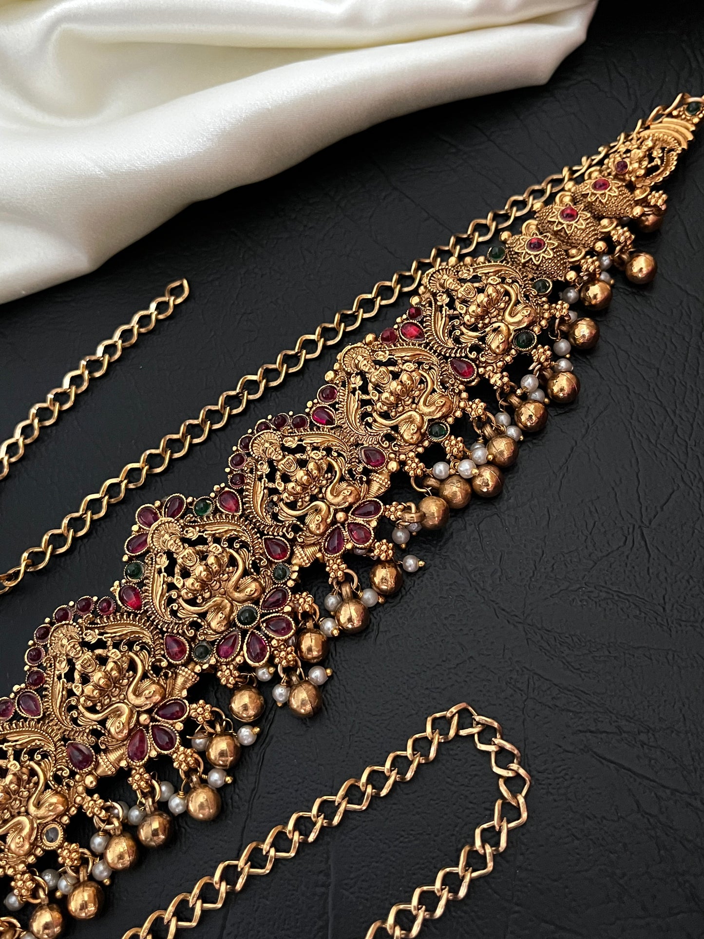 Padma Lakshmi - Temple design Hip Chain