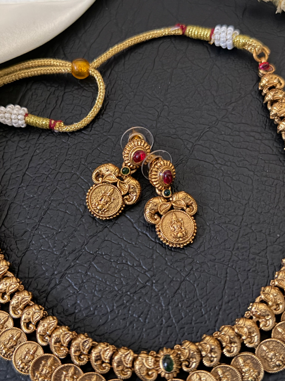 Aadhira Tusker Coin Necklace Set