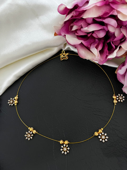 Evara Whisper – Floral CZ Floating Necklace