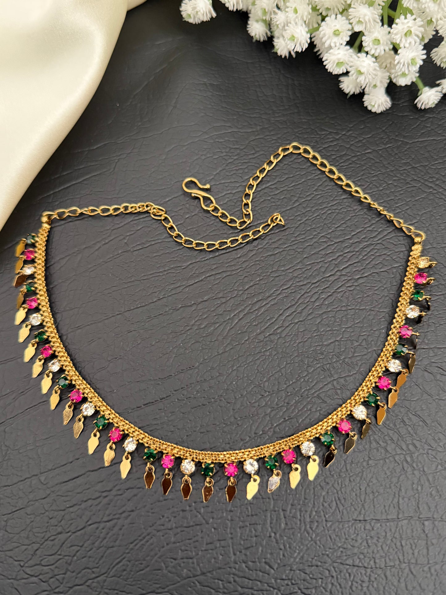 Rangavalli Elakkathali Necklace | Multicolour AD Stones