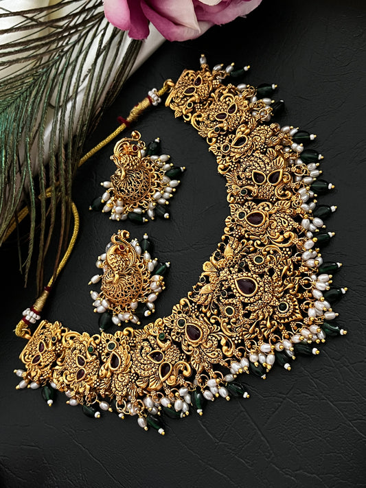 Vasanti - Temple Heritage Necklace Set (Non-Idol)