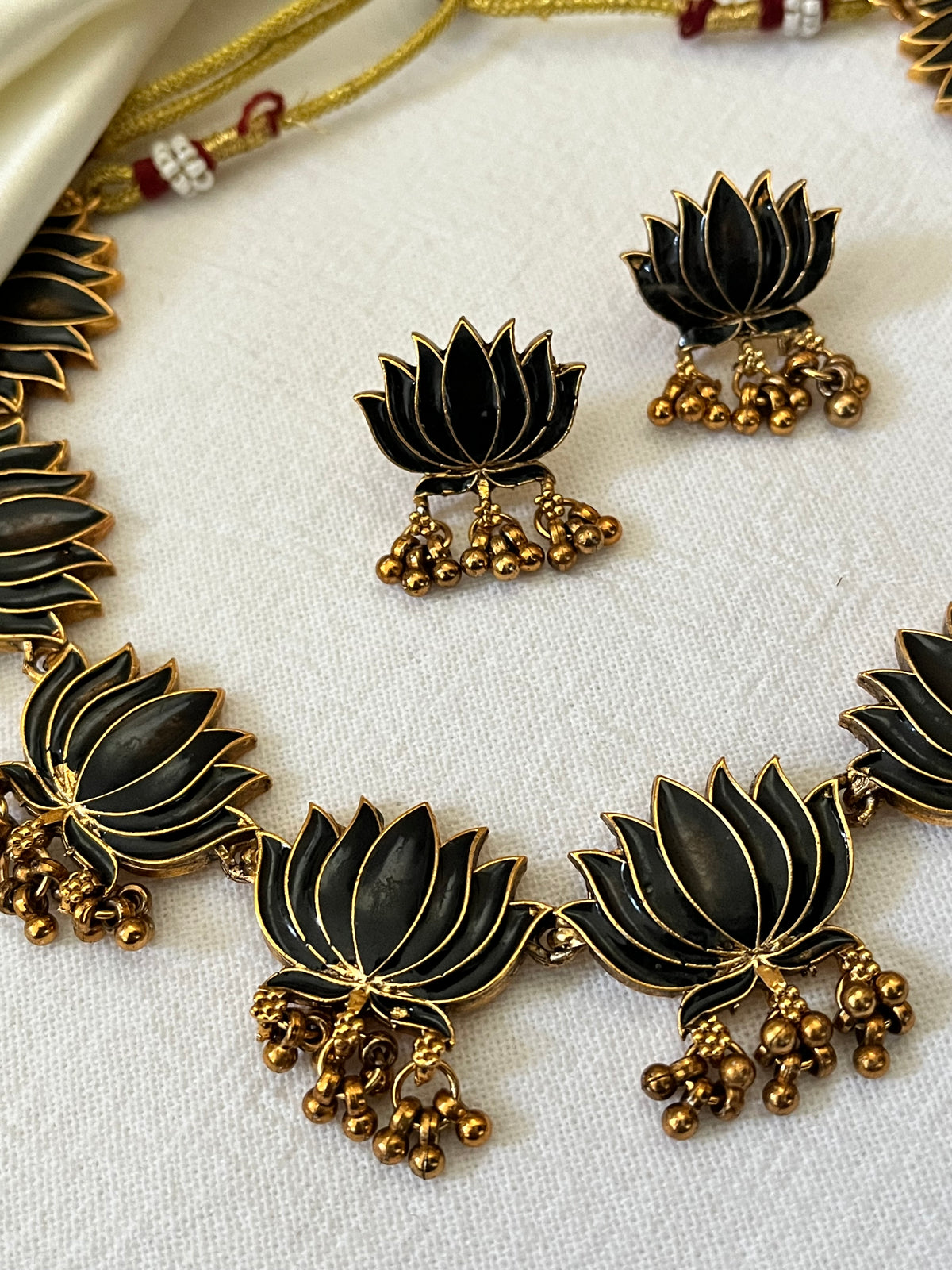 Padmini - Lotus Necklace Set | Trending Vibrant Lotus Necklace with Earrings