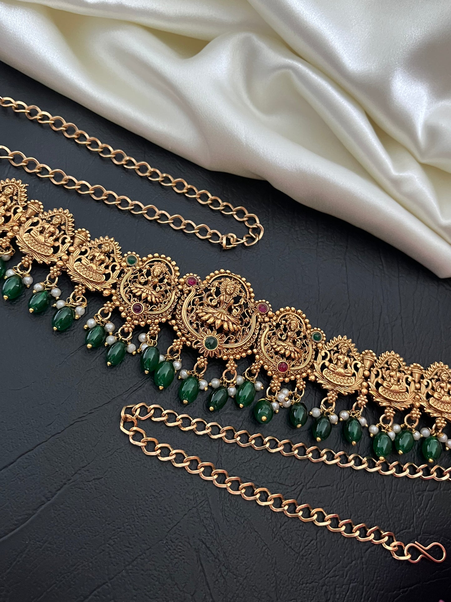 Anvika - Lakshmi Devi Idol temple design Hip Chain
