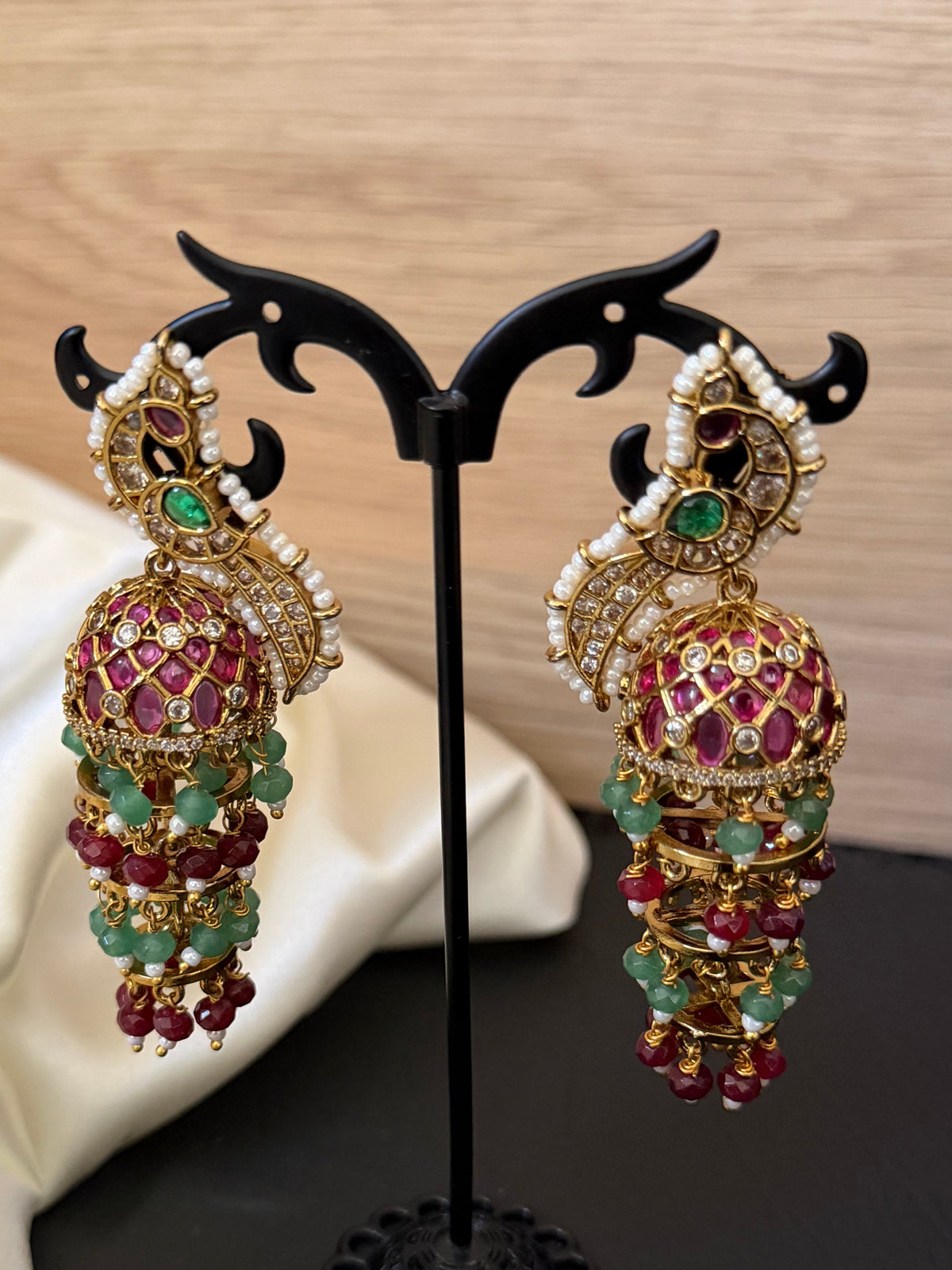 Meher Peacock Jhumka Earrings