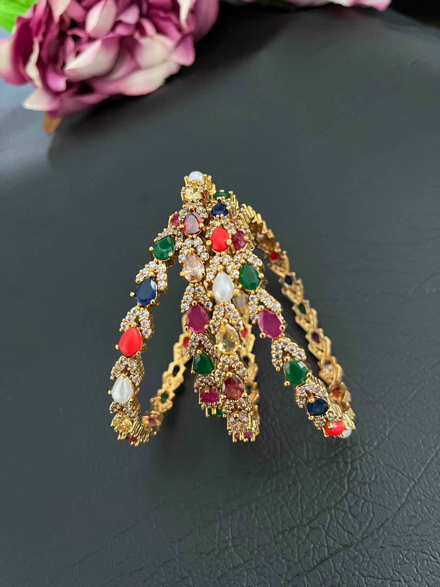 Svarika - Navratna Couture Bangles (Pair)