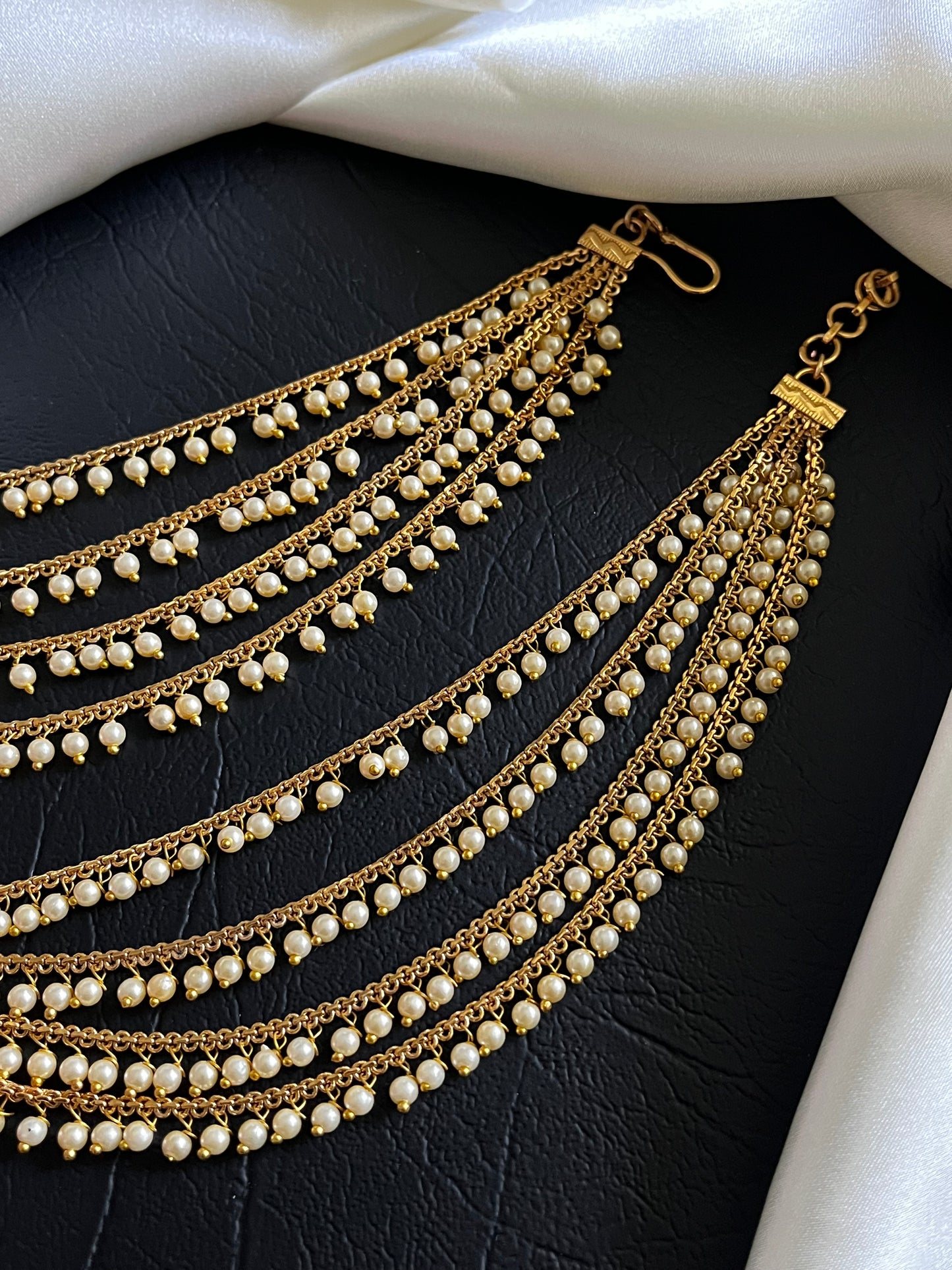 Ira - Pearl Drop Sahara Ear Chains (Pair)