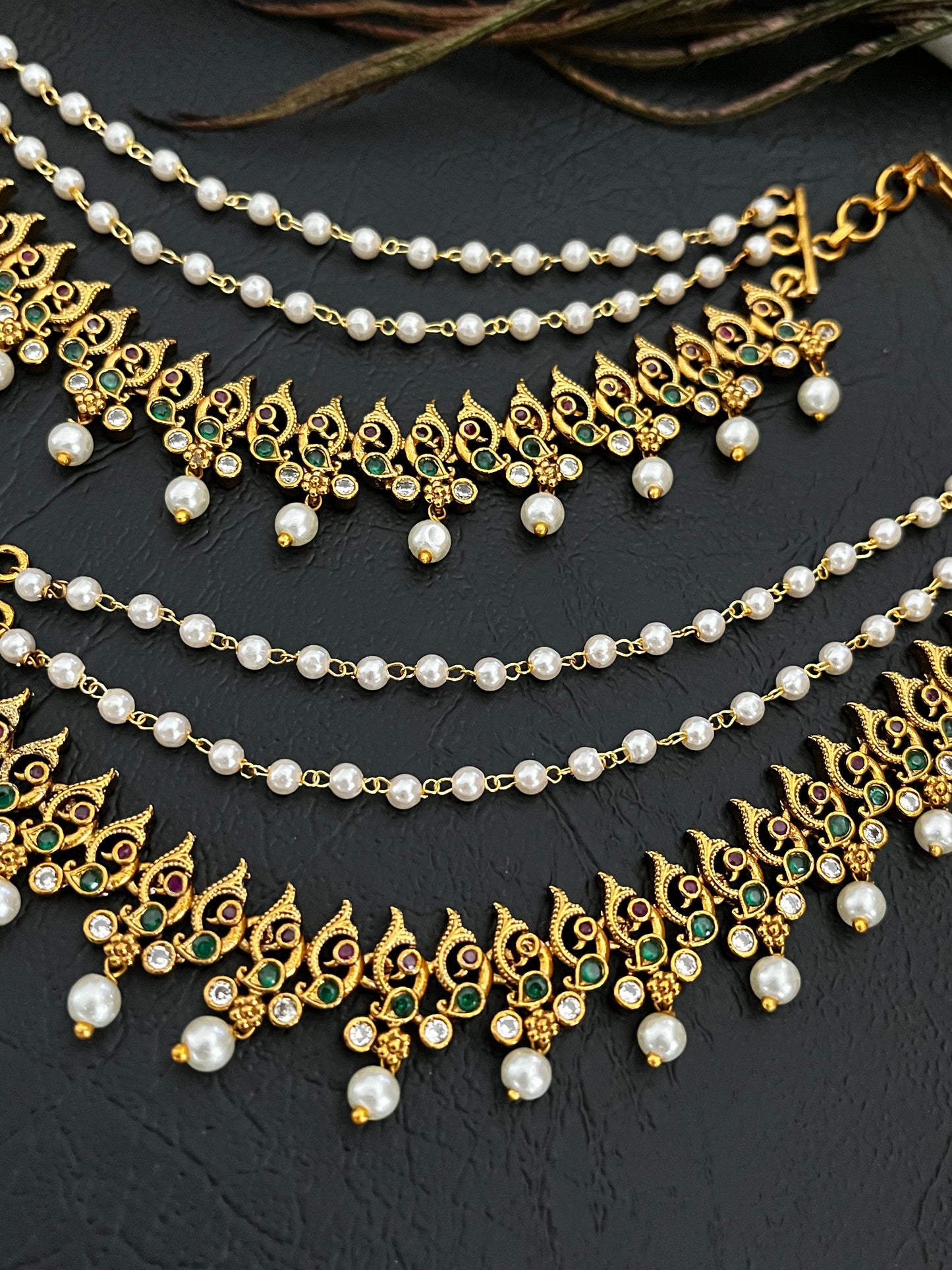 Niraya - Micro Gold Temple Sahara Ear Chains (Pair)