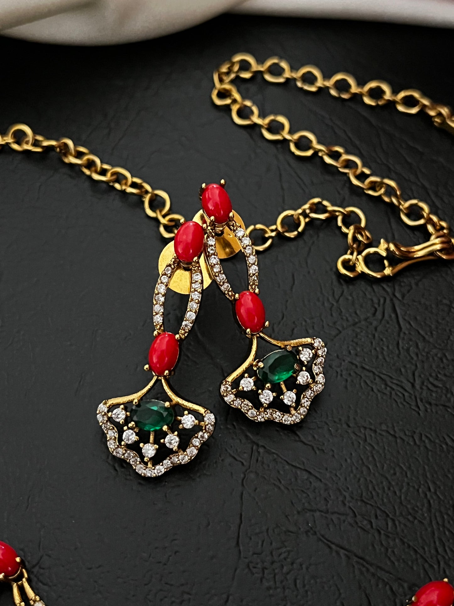 Anika - CZ Floral Necklace Set V1