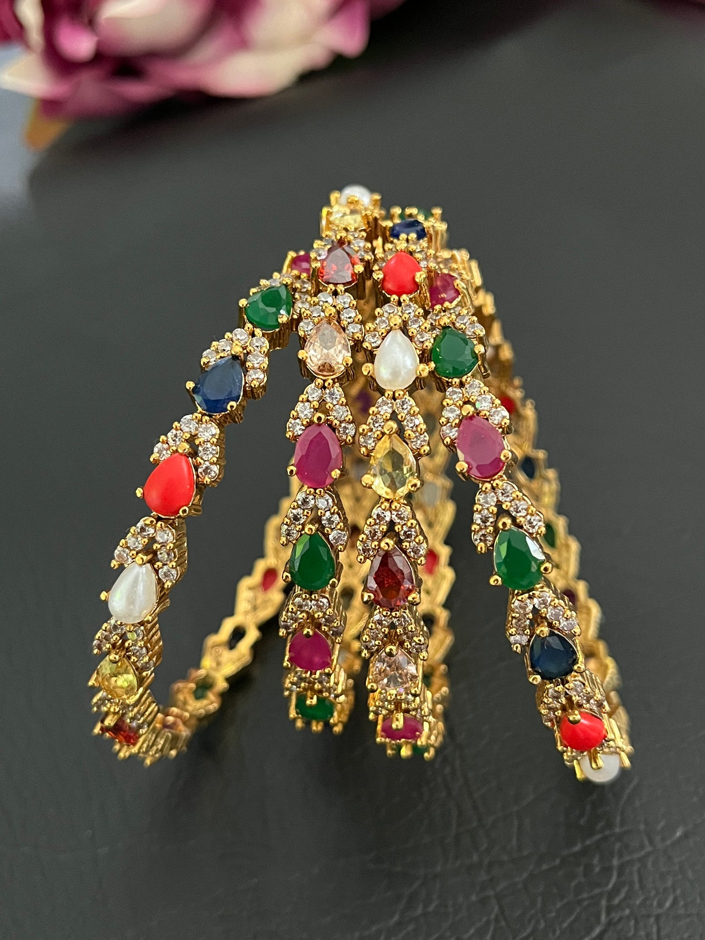 Svarika - Navratna Couture Bangles (Pair)