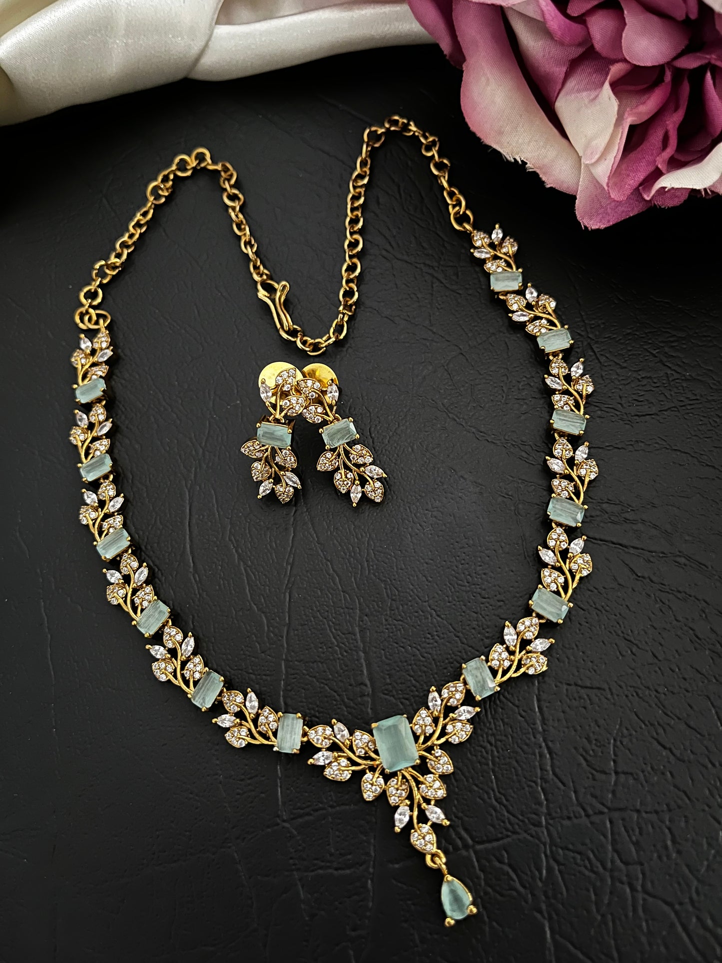 Celeste - CZ Pastel Stone Necklace Set
