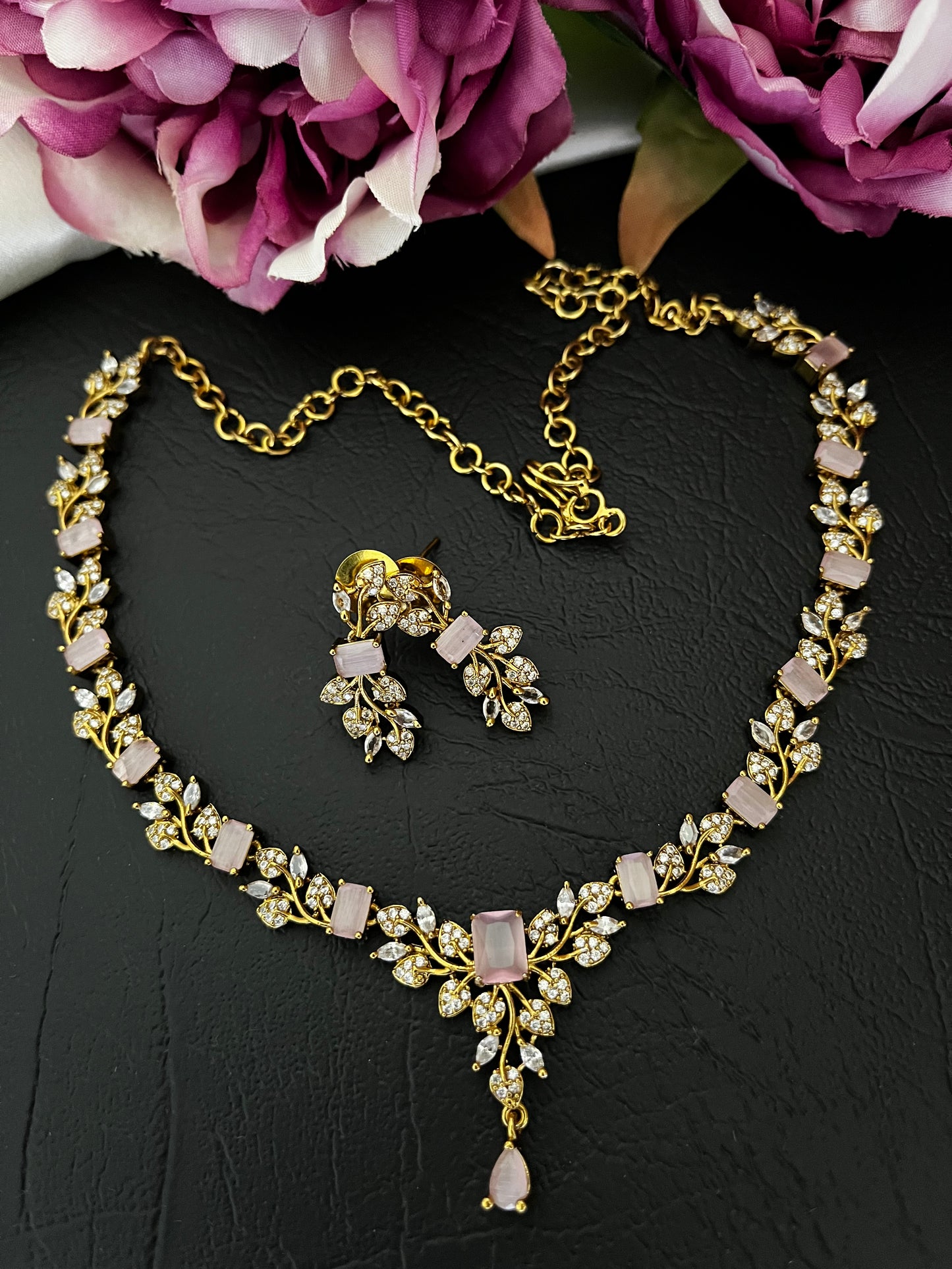 Celeste - CZ Pastel Stone Necklace Set