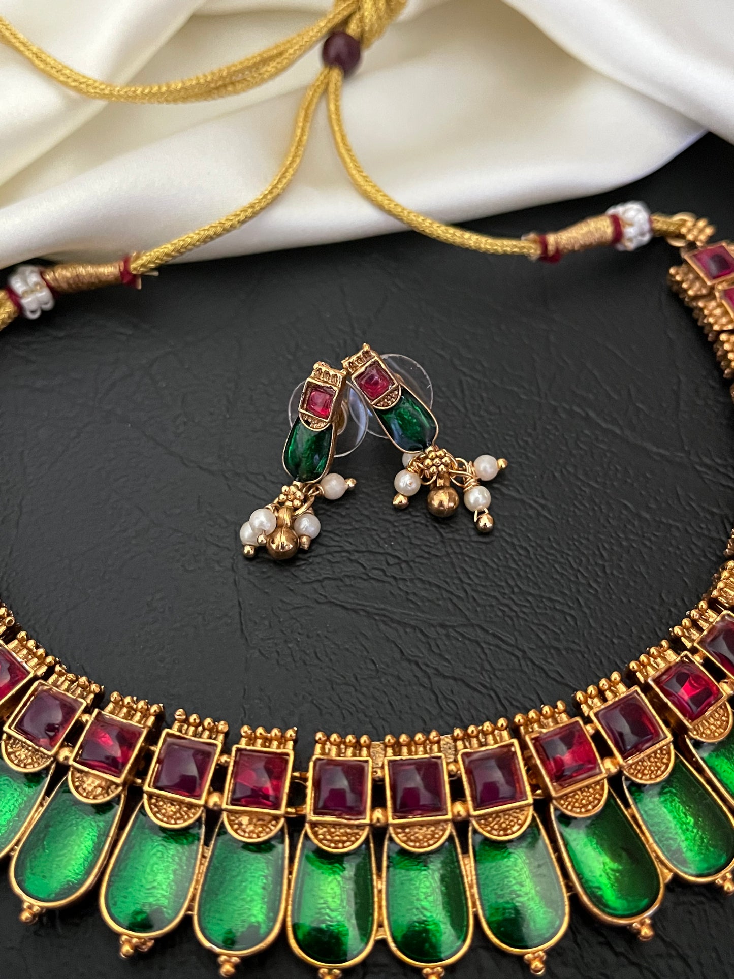 Vasudha – Palakka Style Gold-Tone Necklace Set