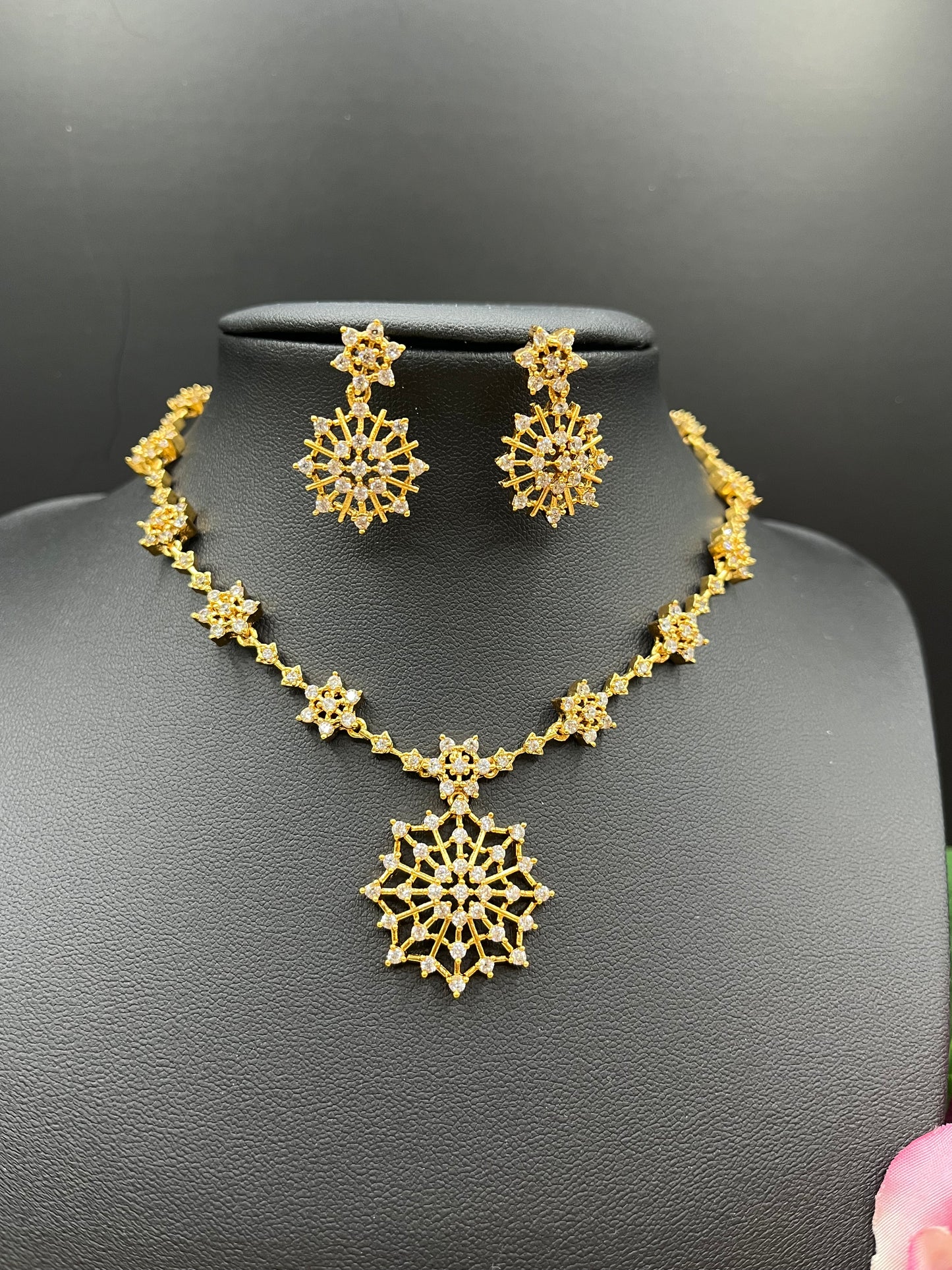 Stella - White cubic zirconia Necklace Set 
