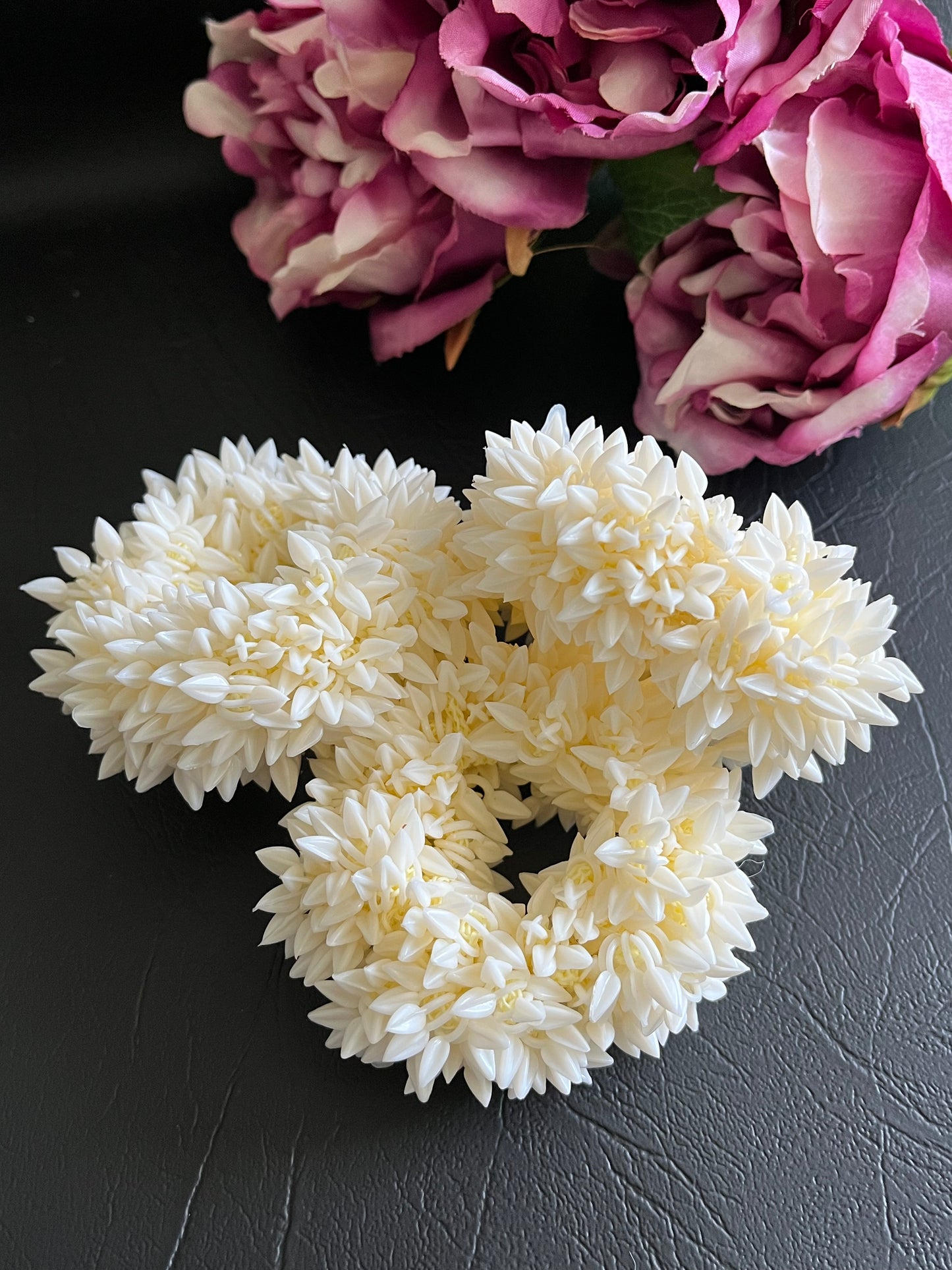 Divya - Jasmine Blossom Scrunchie – Handmade Scented Mogra Hair Accessory for Traditional & Festive Wear
