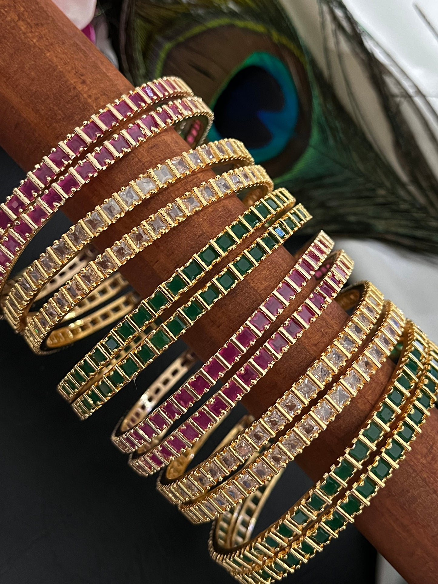 Aira - CZ Line Bangles (Pair)