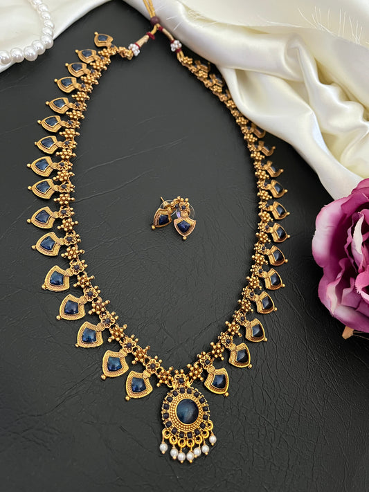 Neelakshi – Palakka Style Heritage Haaram Necklace Set