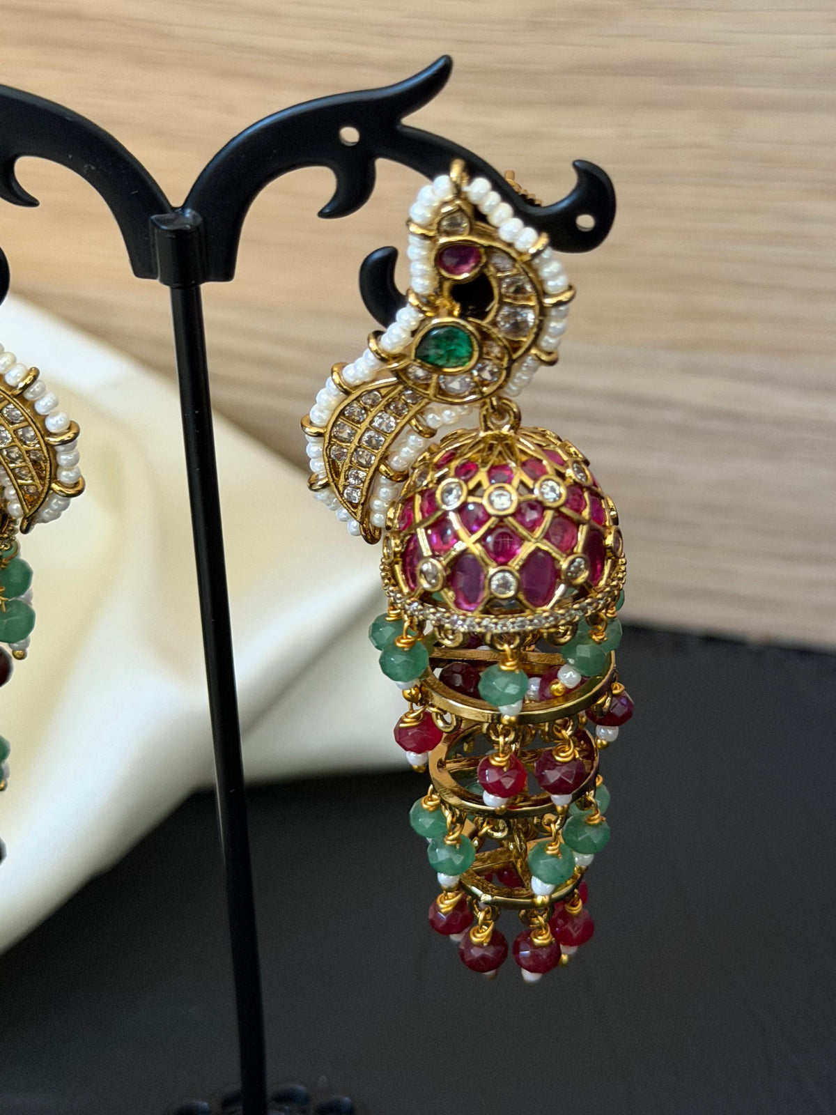 Meher Peacock Jhumka Earrings