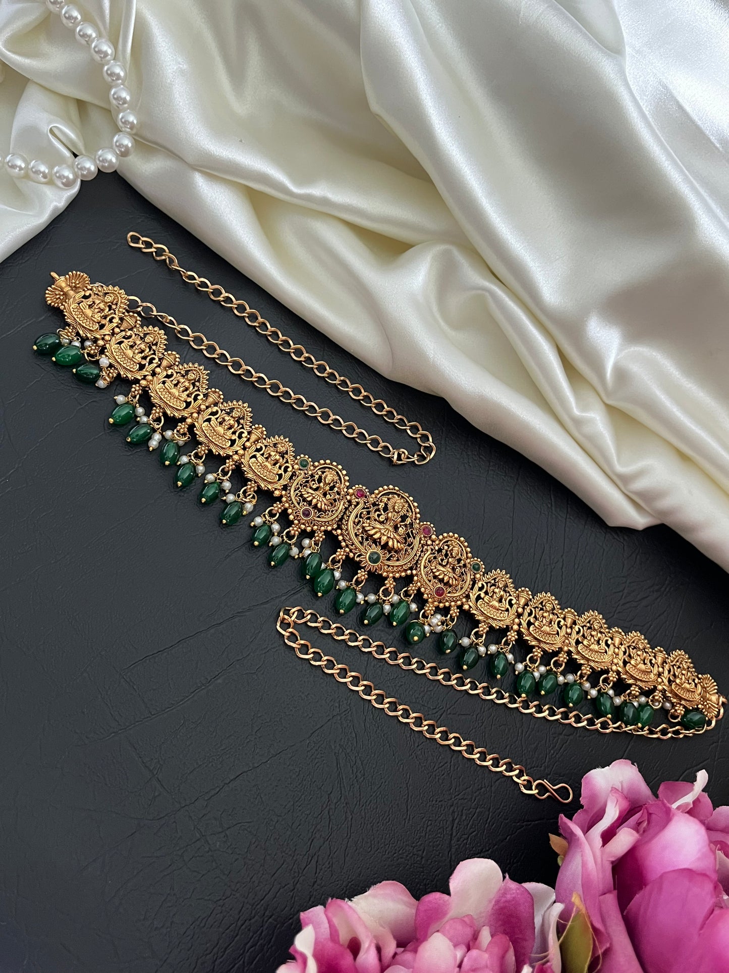 Anvika - Lakshmi Devi Idol temple design Hip Chain