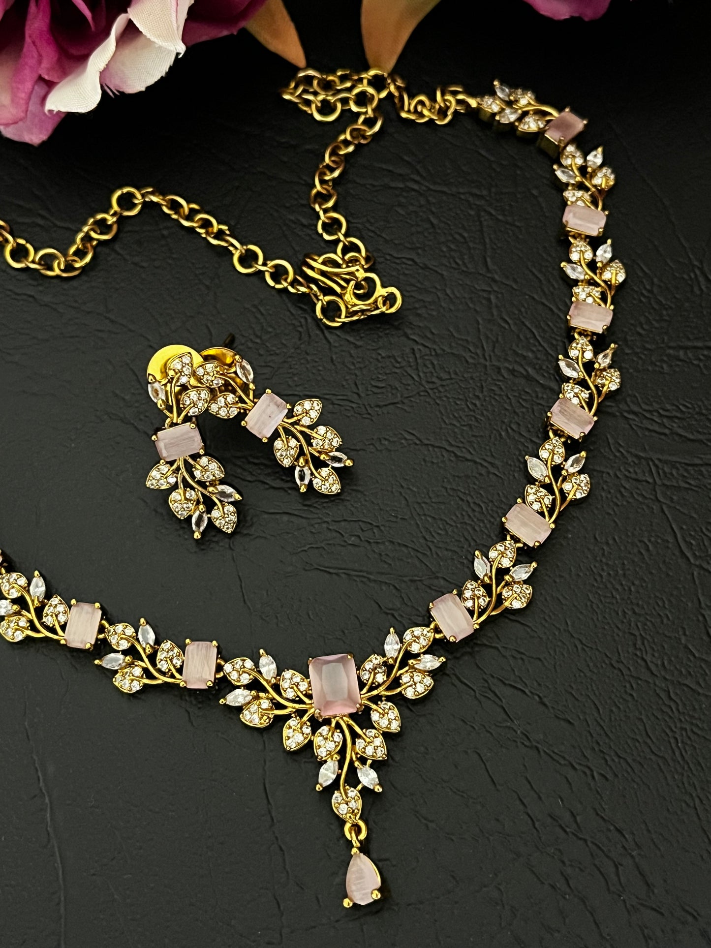 Celeste - CZ Pastel Stone Necklace Set