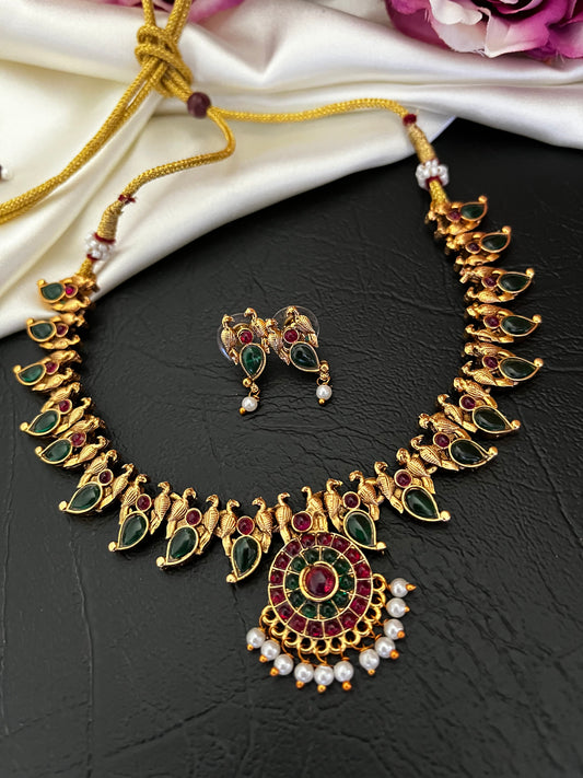 Mayurika – Palakka Style Peacock Necklace Set