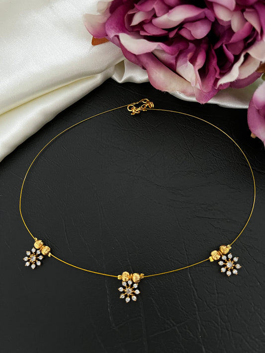 Elysia Whisper – Floral CZ Floating Necklace