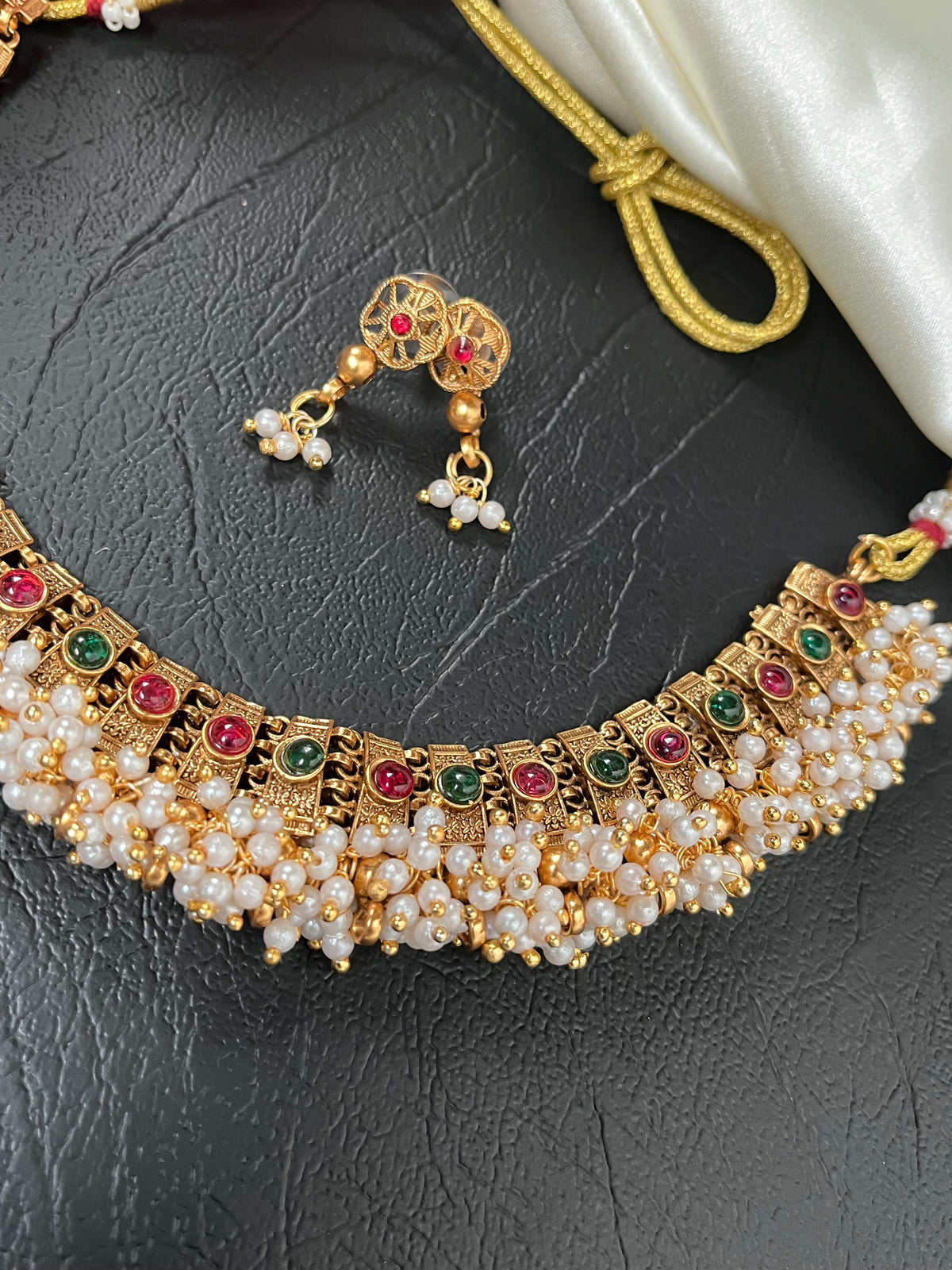Sangeetha - Guttapusalu Pearl-Style Necklace Set