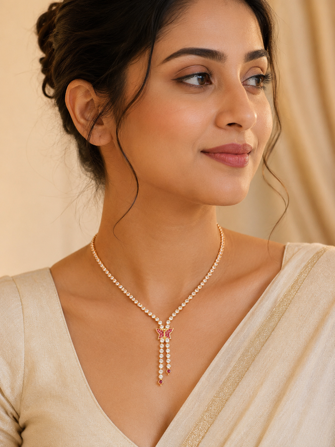 Sera butterfly drop necklace