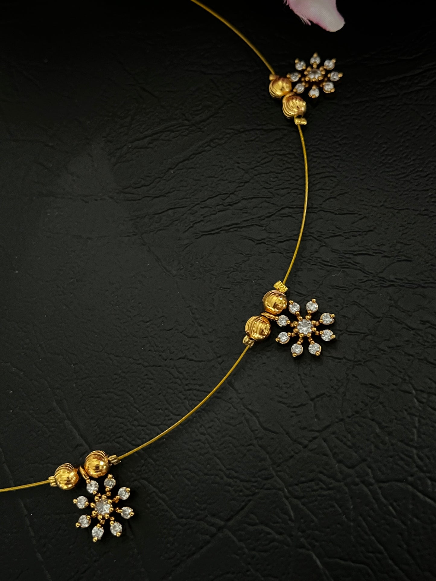 Evara Whisper – Floral CZ Floating Necklace