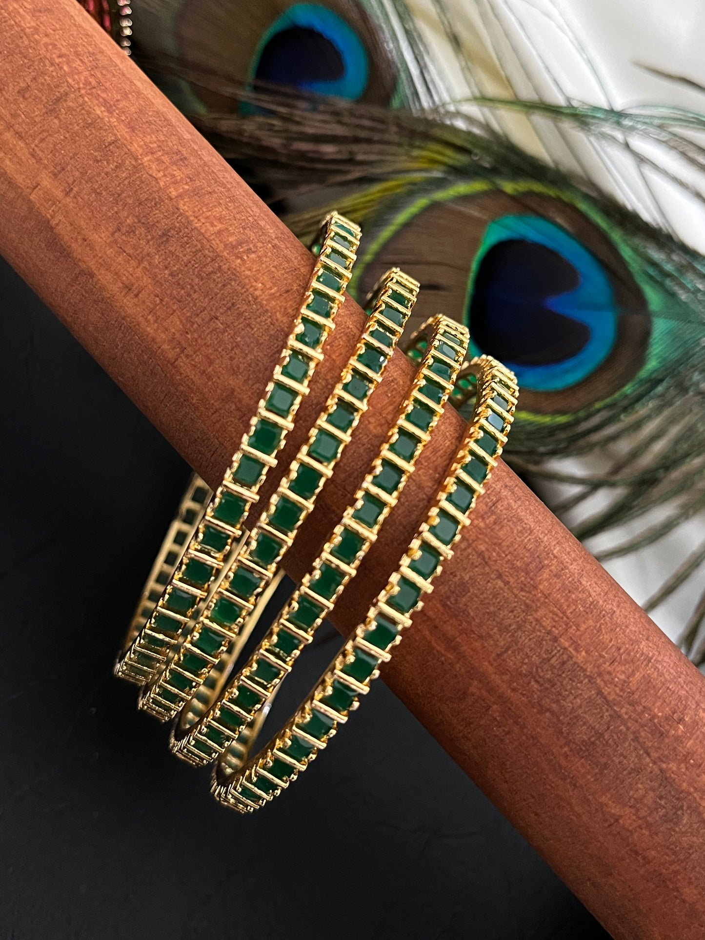 Aira - CZ Line Bangles (Pair)