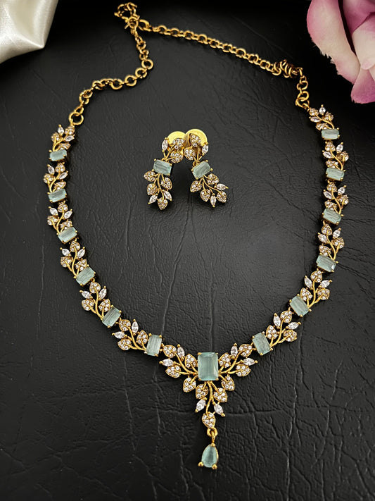 Celeste - CZ Pastel Stone Necklace Set