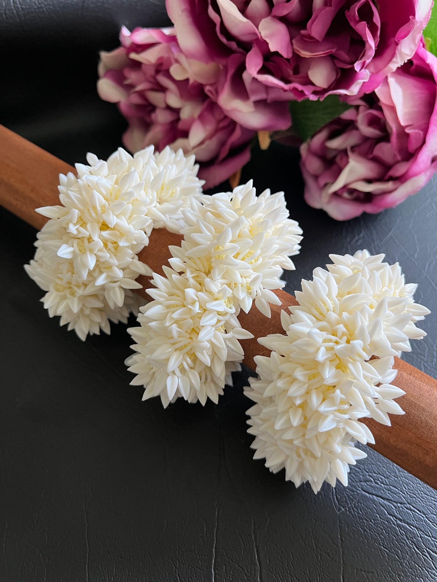 Divya - Jasmine Blossom Scrunchie – Handmade Scented Mogra Hair Accessory for Traditional & Festive Wear