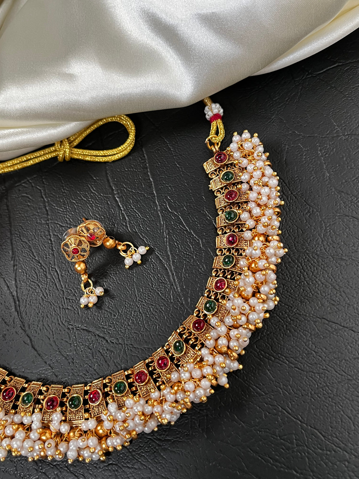 Sangeetha - Guttapusalu Pearl-Style Necklace Set