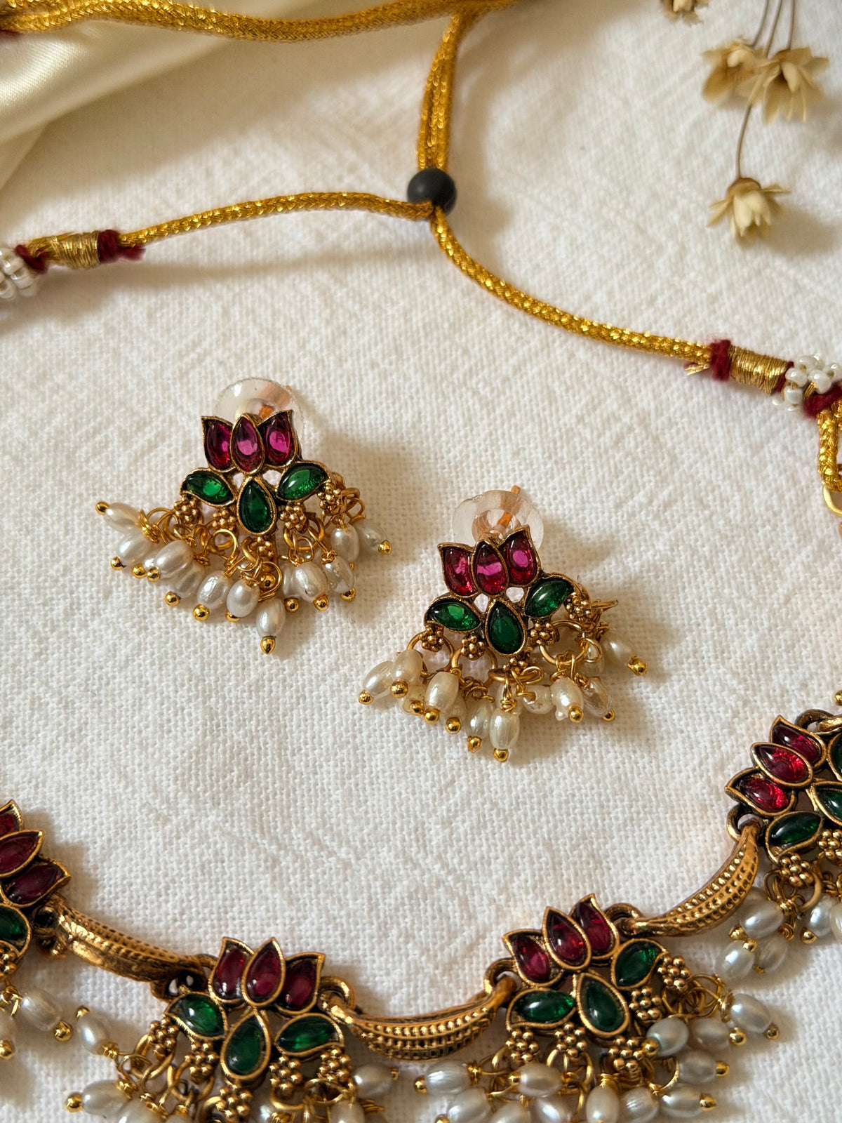 Padmaja - Lotus Temple Necklace Set