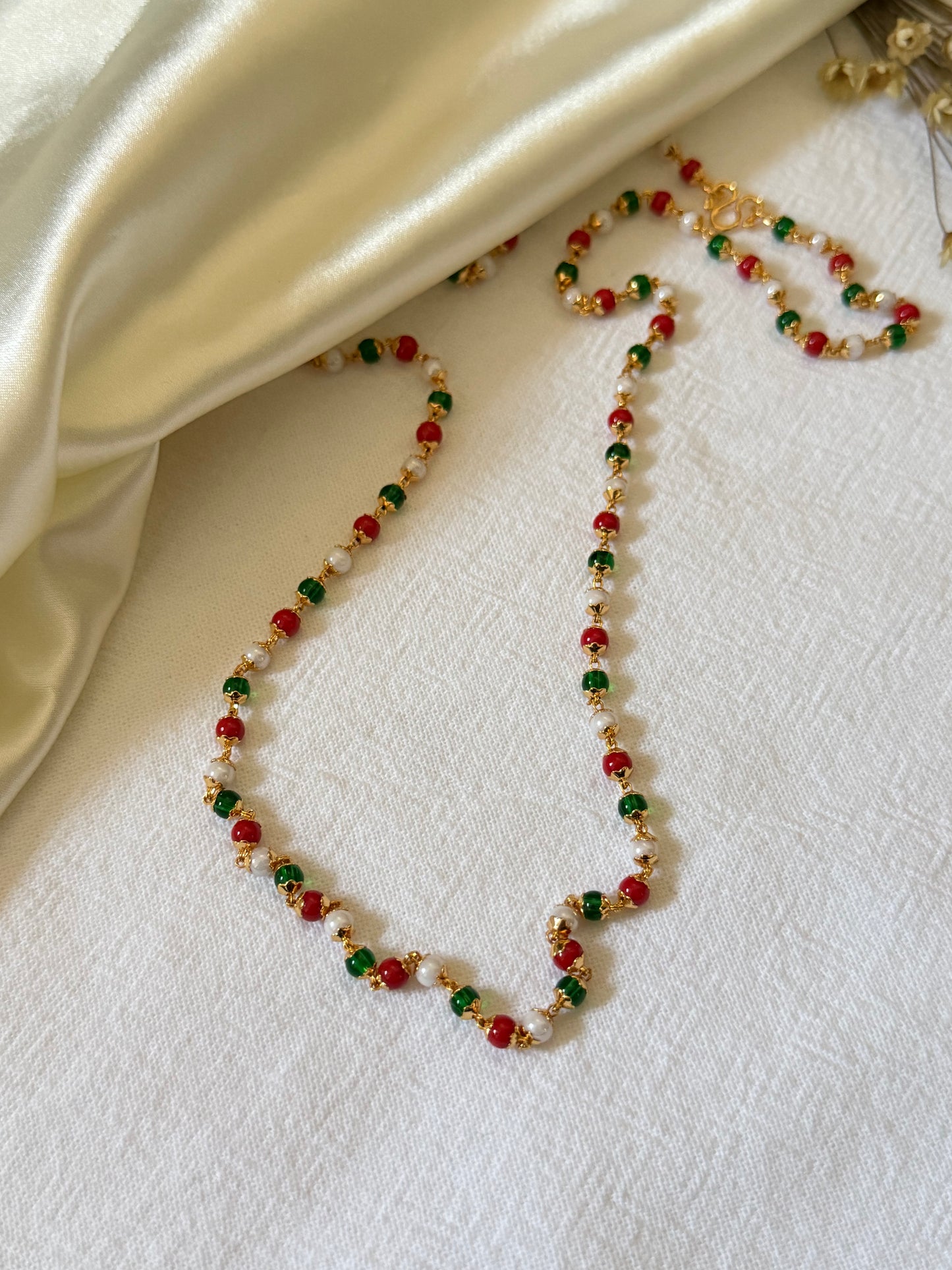 Jyoti Navratna Micro Gold-Plated Beaded Chain