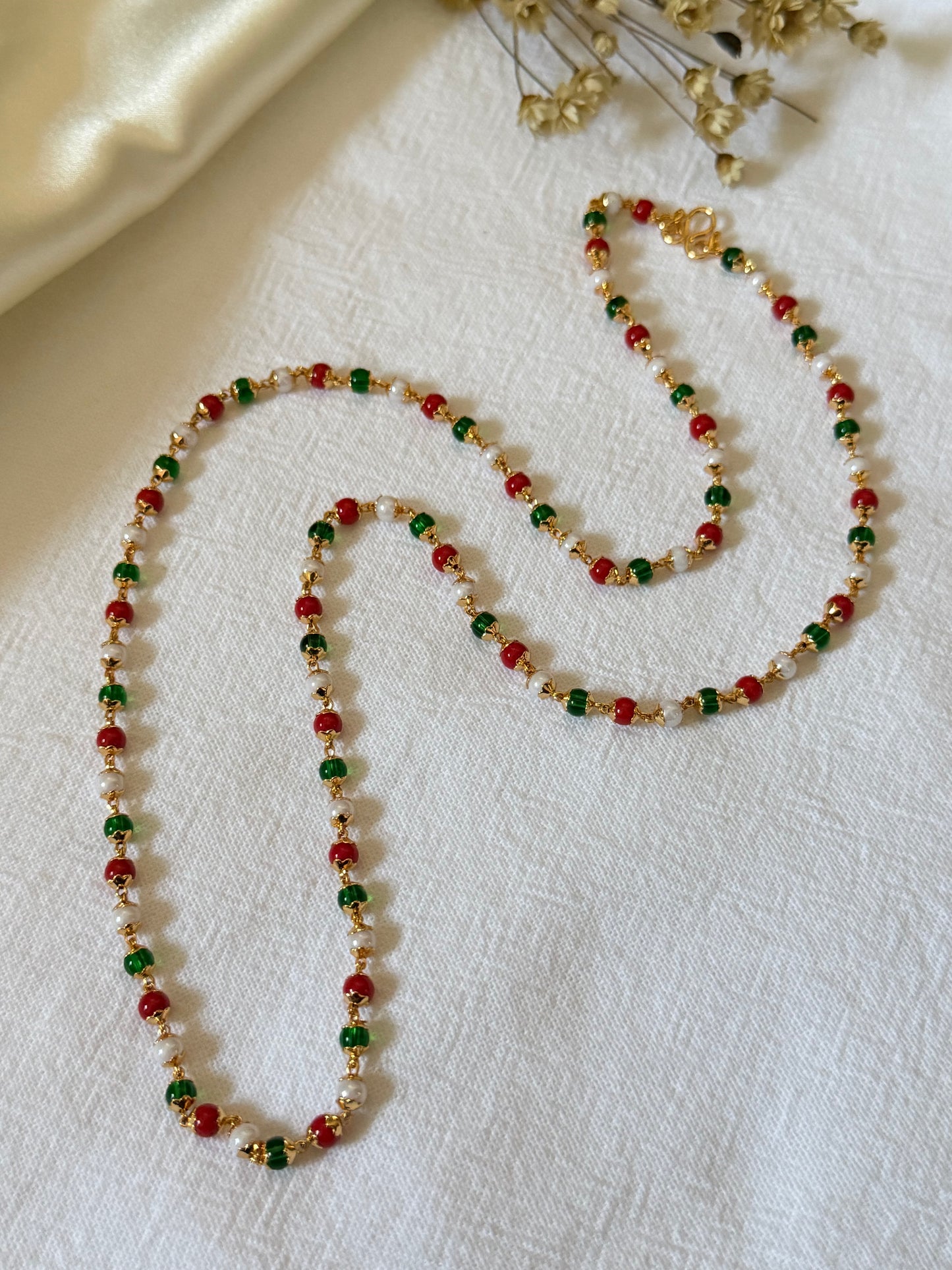 Jyoti Navratna Micro Gold-Plated Beaded Chain