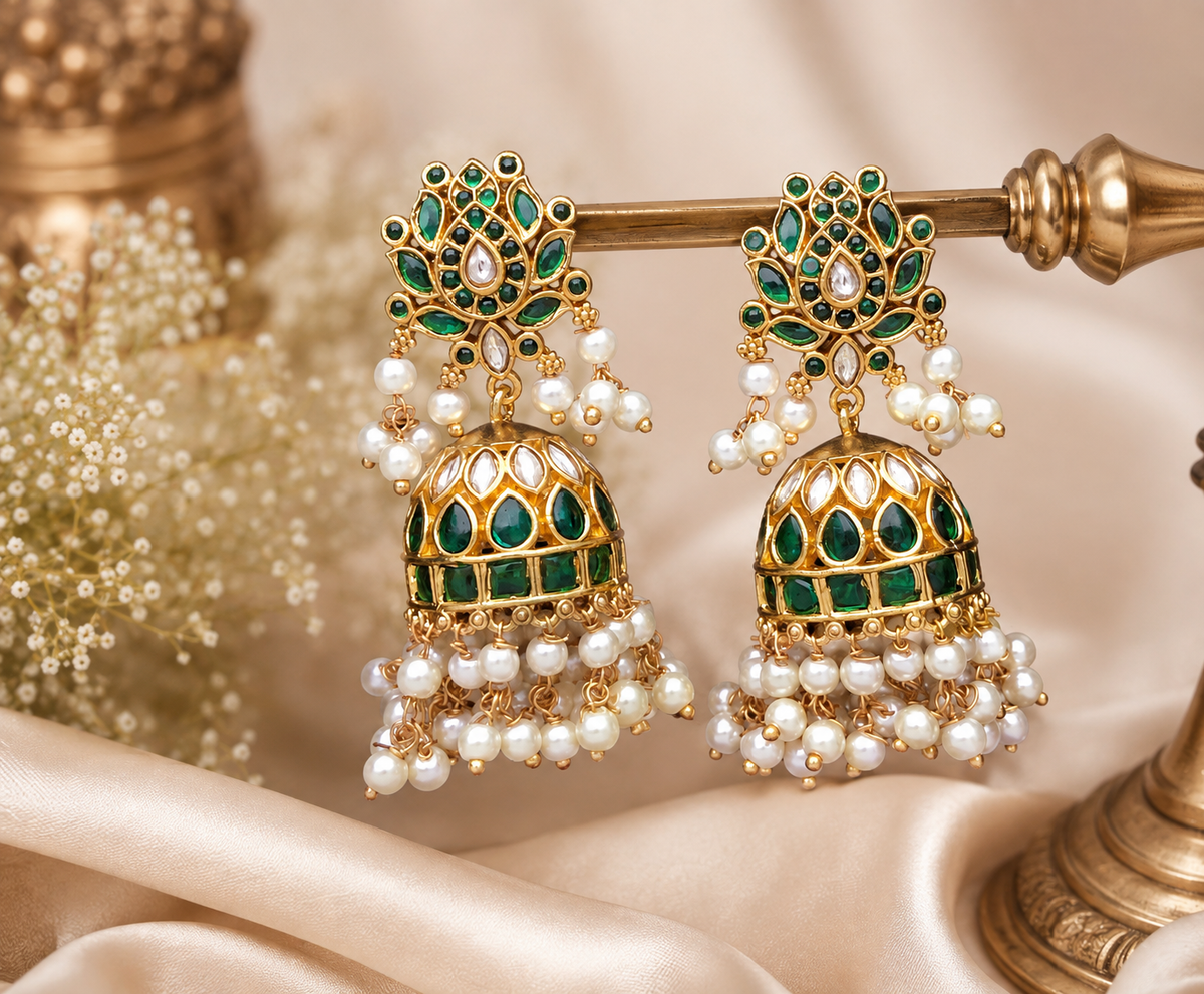 Mehera - Pearl Jhumka Earrings