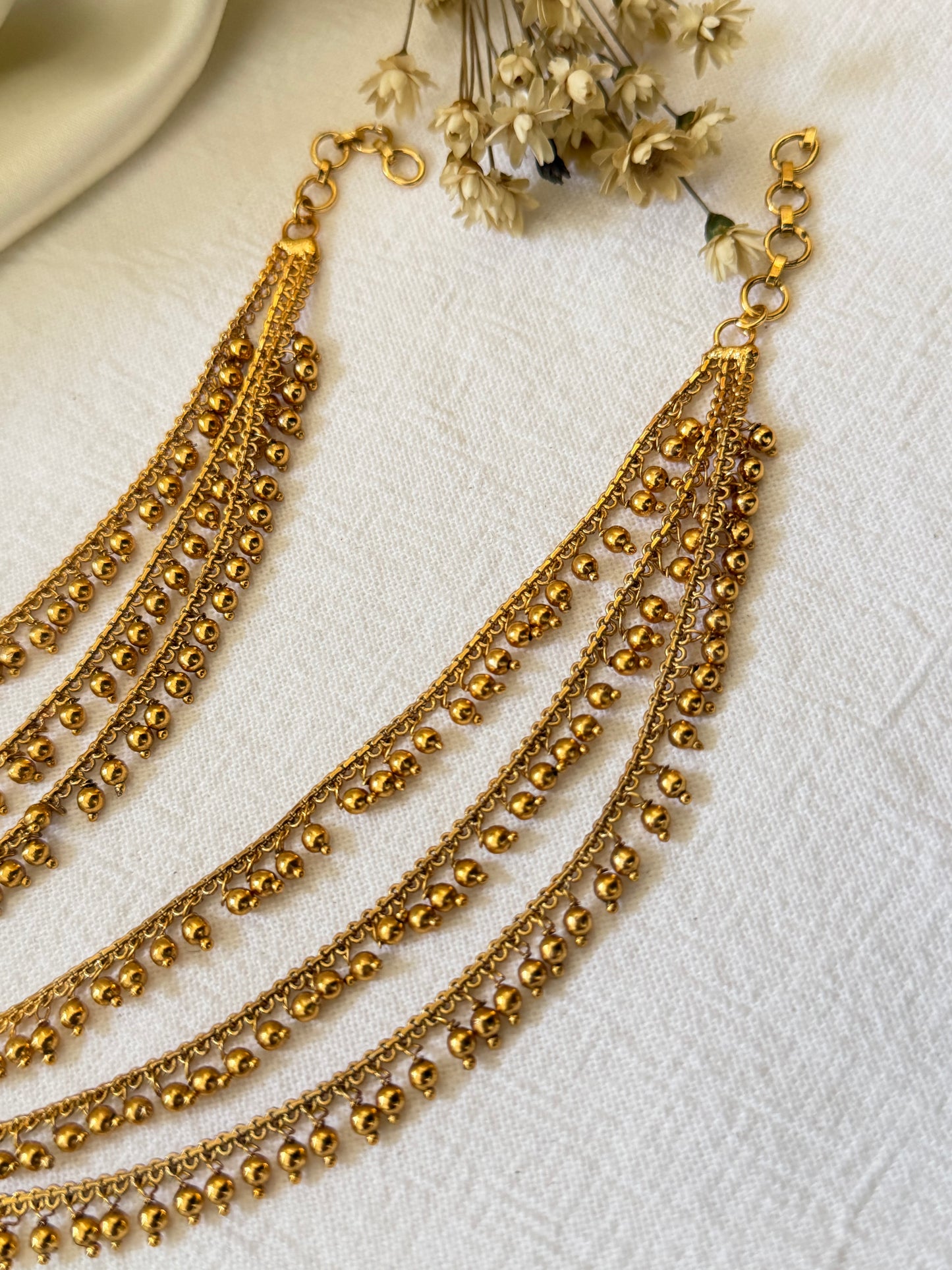 Noor - Sehara Ear Chain – 2, 3 & 5 Layer Gold-Tone Jhumka Hair Chain Australia