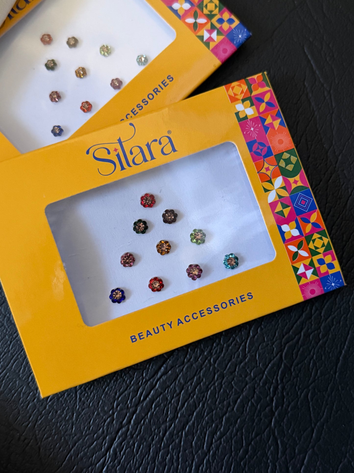 Rangoli - Multicoloured Crystal Bindi – 10-Piece Assorted Pottu or Bottu Pack