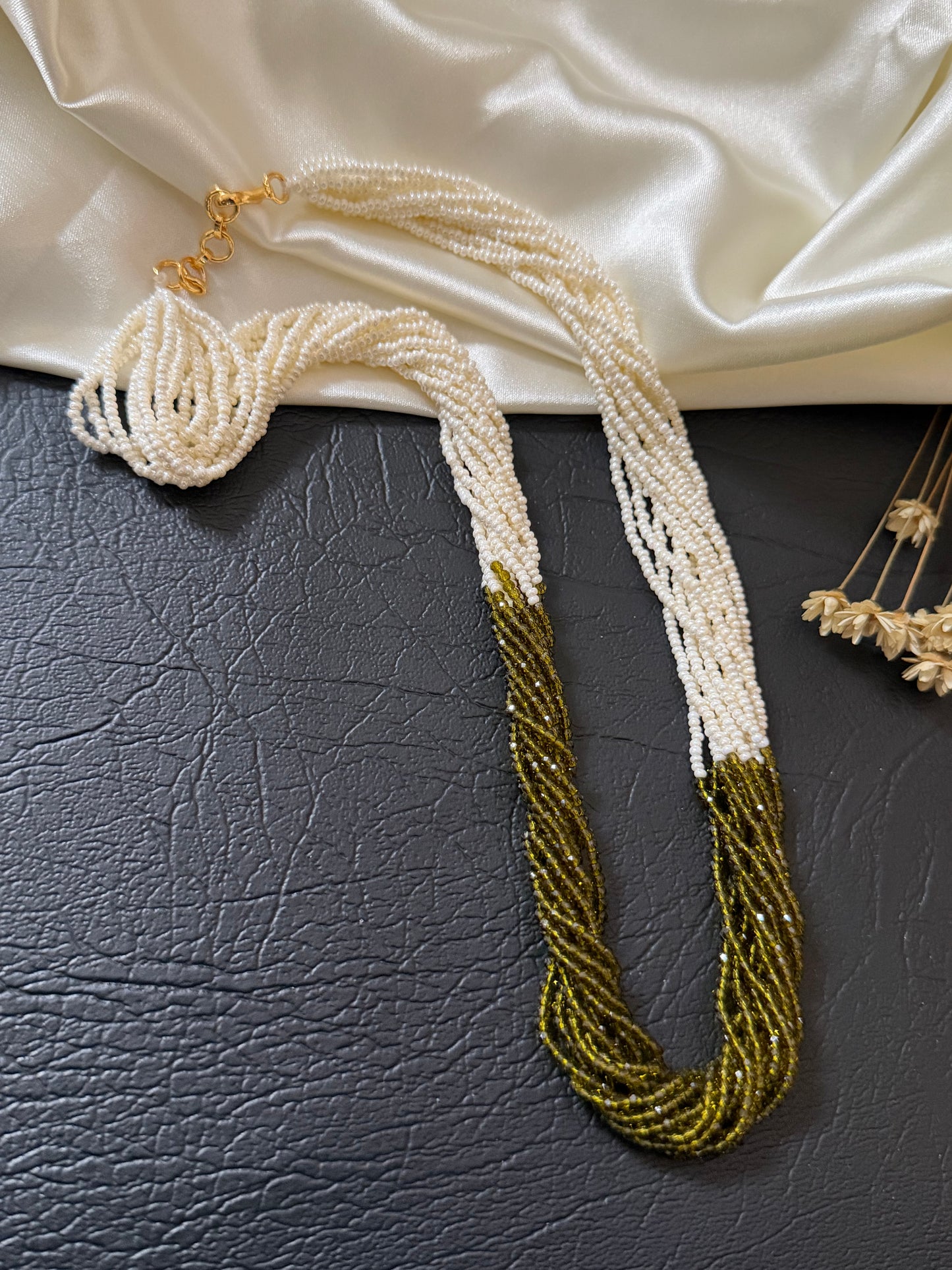 Lisa – Pearl-Style & Genuine Crystal Multi-Strand Necklace