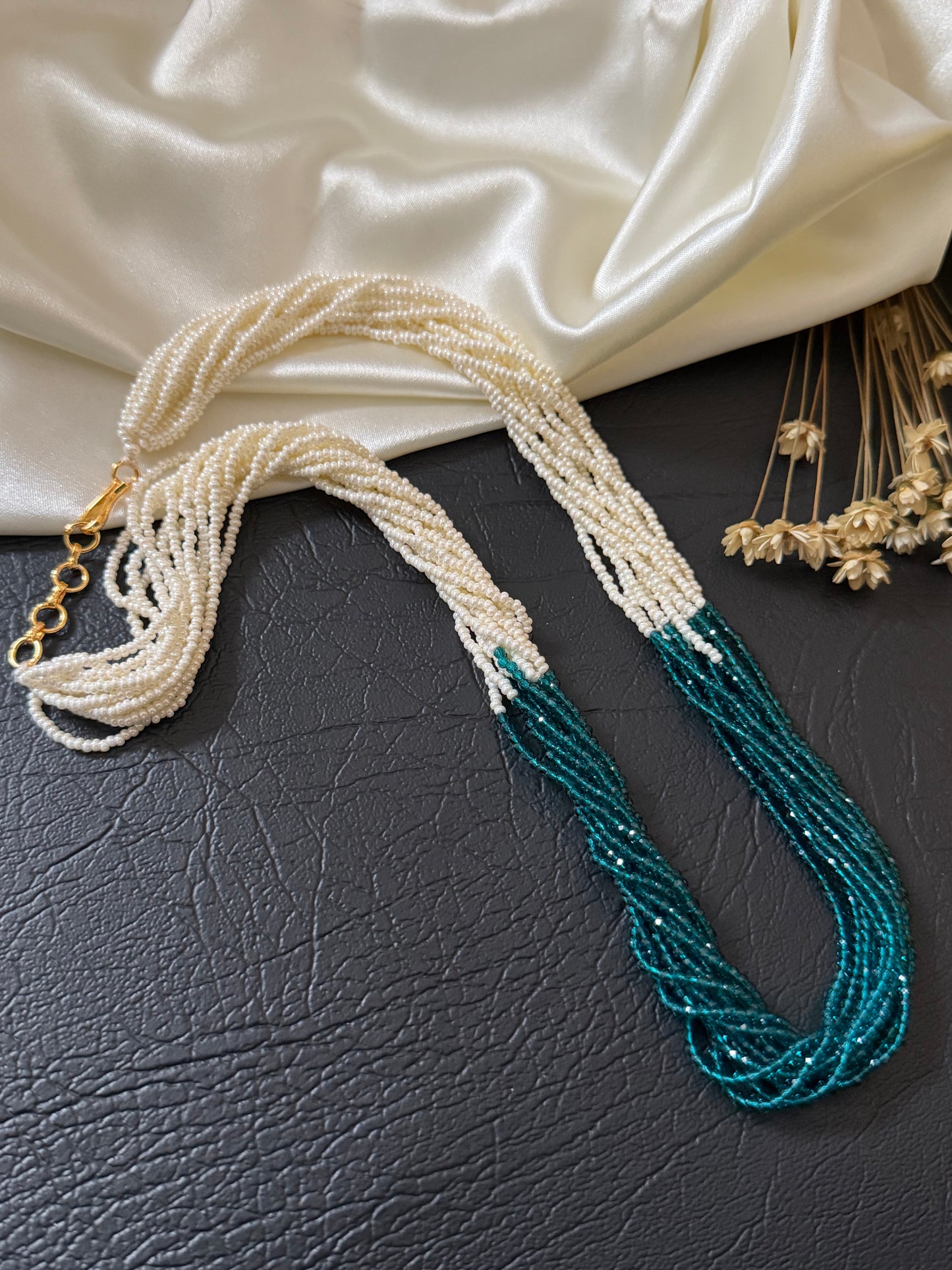 Lisa – Pearl-Style & Genuine Crystal Multi-Strand Necklace