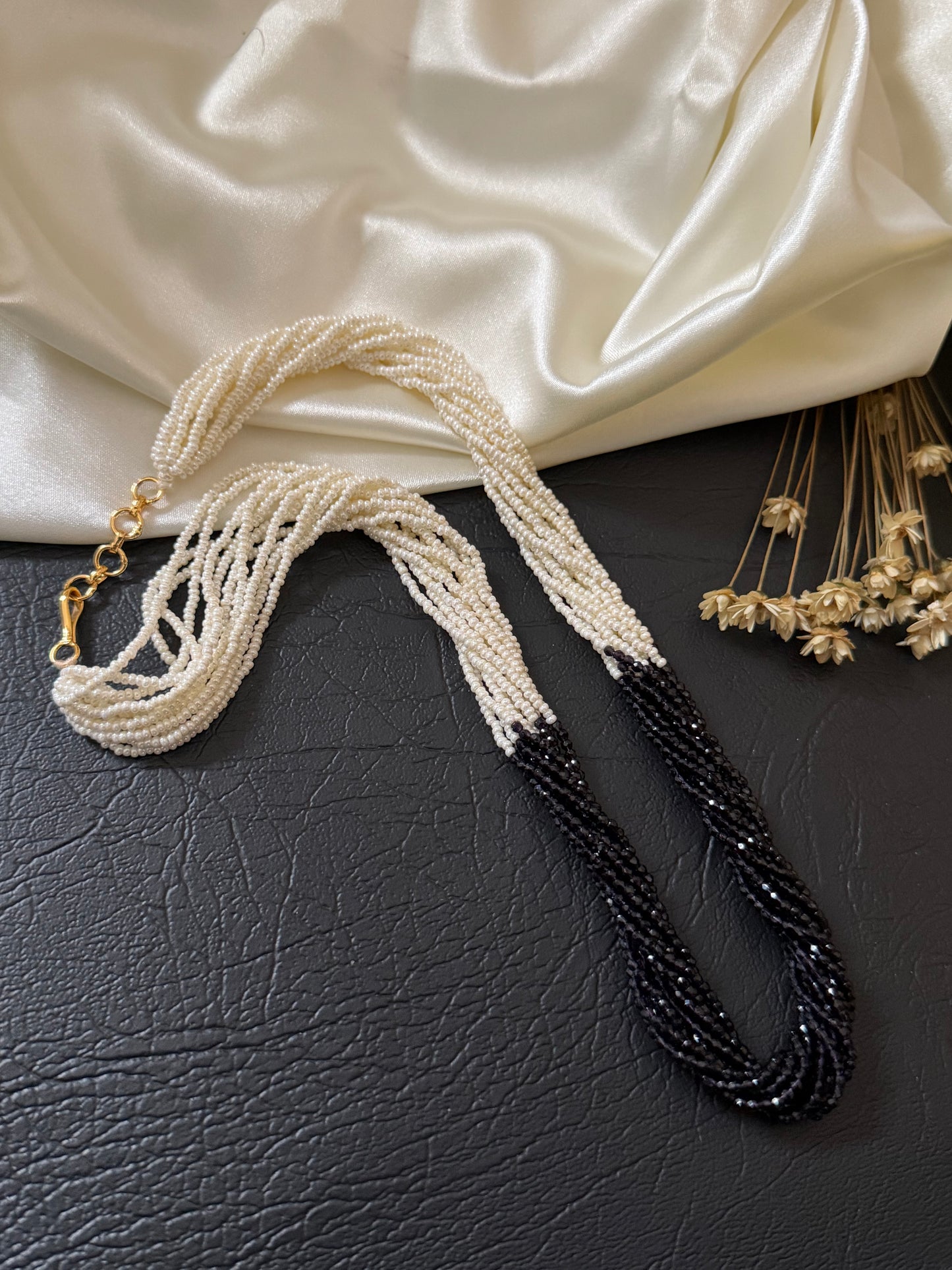 Lisa – Pearl-Style & Genuine Crystal Multi-Strand Necklace
