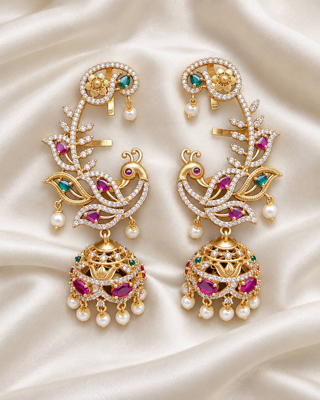 Shilpa V2 - Peacock Ear Cuff Jhumka