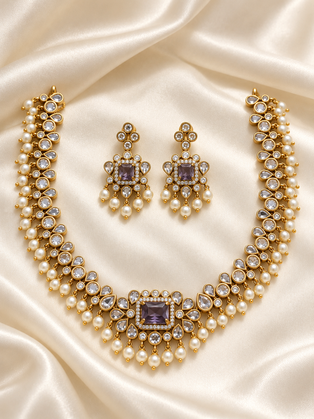 Anupama – Indian Necklace Set with Matching Earrings | Statement Jewellery Australia