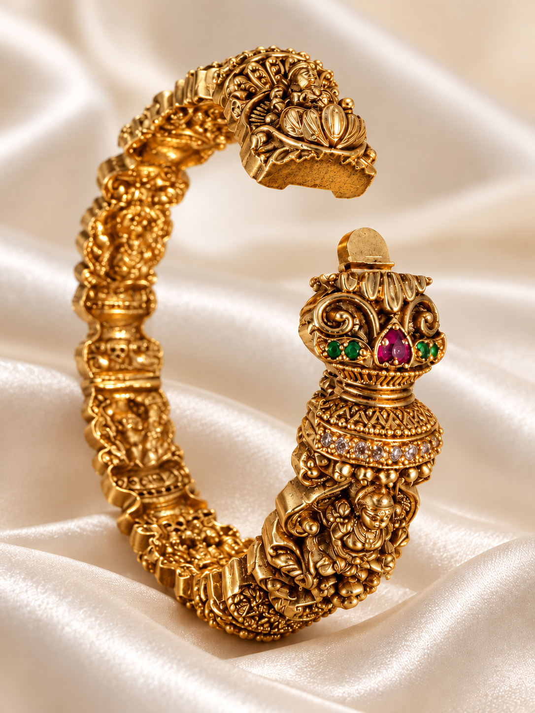 Vaibhavi – Lakshmi Temple Kada | Premium Indian Bangle with CZ Stones