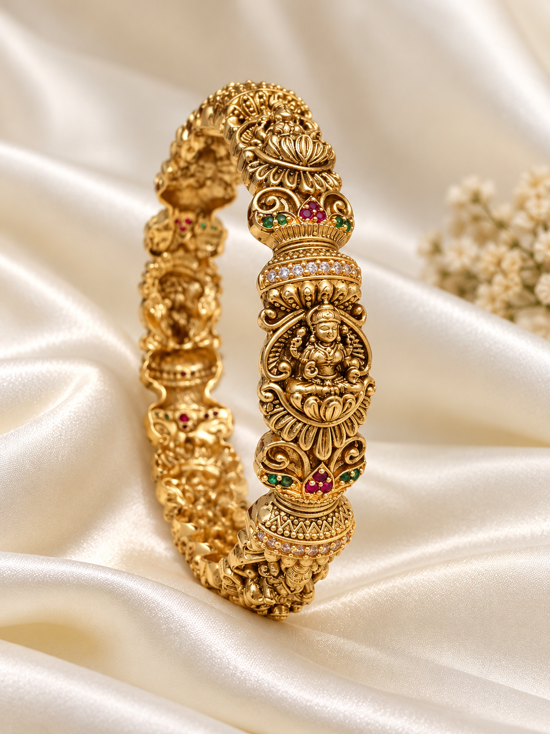 Vaibhavi – Lakshmi Temple Kada | Premium Indian Bangle with CZ Stones
